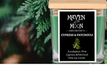 Load image into Gallery viewer, Cypress & Patchouli - 100 % Soy Candle | Earthy & Woodsy Scent - Handmade 10 oz