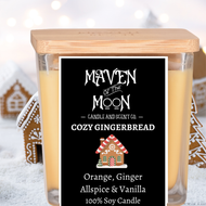 Cozy Gingerbread - 100% Soy Candle | Warm, Spiced, Comforting Scent - Handmade, 10 oz