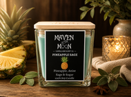 Pineapple Sage - 100% Soy Candle | Fresh, Herbal & Tropical Uplifting Scent - Handmade 10 oz
