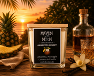 Amaretto Sunset - 100% Soy Candle | Warm, Tropical & Indulgent Coastal Scent - Handmade, 10 oz