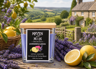 Lavender & Lemon - 100% Soy Candle | Calming Herbal Scent, Handmade, 10 oz