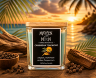 Caribbean Teakwood – 100% Soy Candle | Allspice, Teakwood, Amber & Peppercorn Scent | Phthalate-Free | Handmade, 10 oz