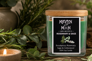 Rosemary & Sage - 100 % Soy Candle | Earthy & Woodsy Scent - Handmade 10 oz
