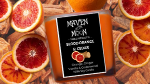 Blood Orange & Cedar - 100 % Soy Candle | Phthalate free - Warm & Woodsy - Handmade, 10 oz