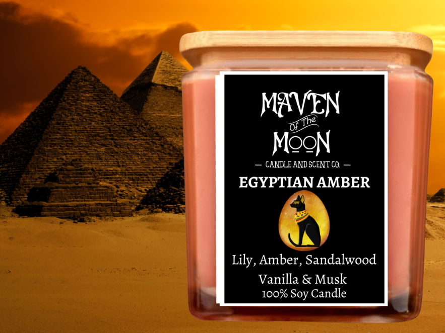 Egyptian Amber - Ambered,  Exotic & Alluring - 100% Soy Candle |  Handmade, 10 oz