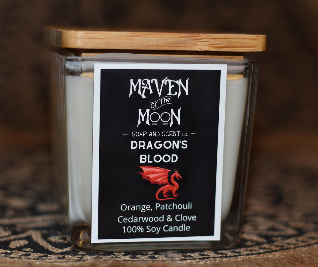 Dragon's Blood - 100% Soy Candle | Warm, Earthy & Nostalgic - Handmade, 10 oz