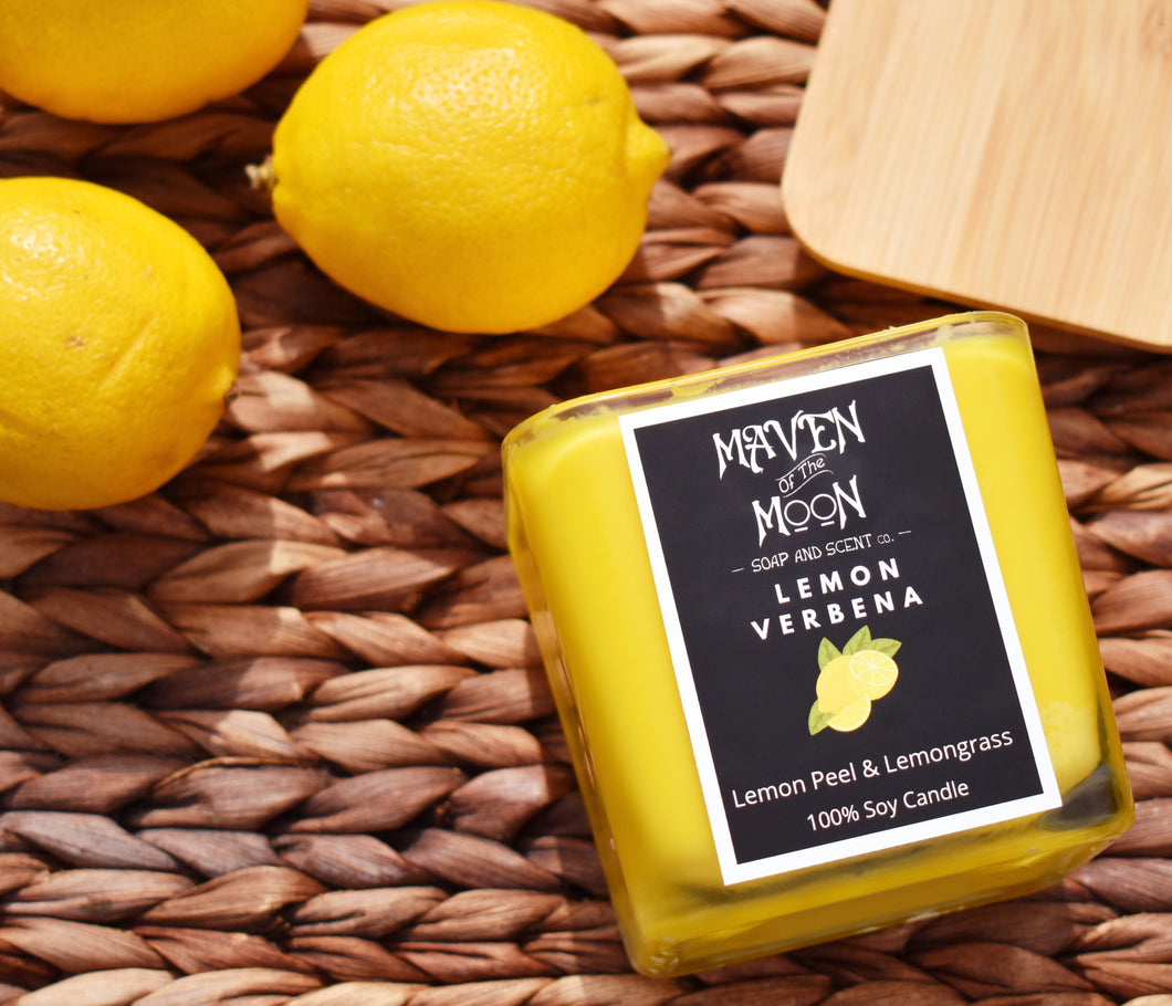 Lemon Verbena - 100% Soy Candle | Fresh Citrus Scent, Handmade, 10 oz